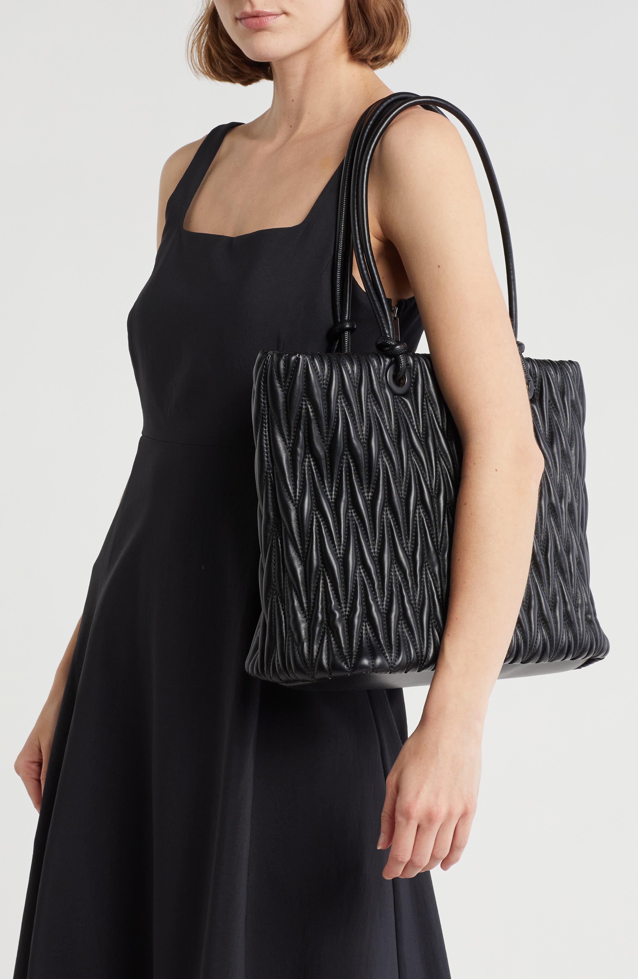 URBAN EXPRESSIONS HANDBAGS Quilted Tote Bag, Alternate, color, 