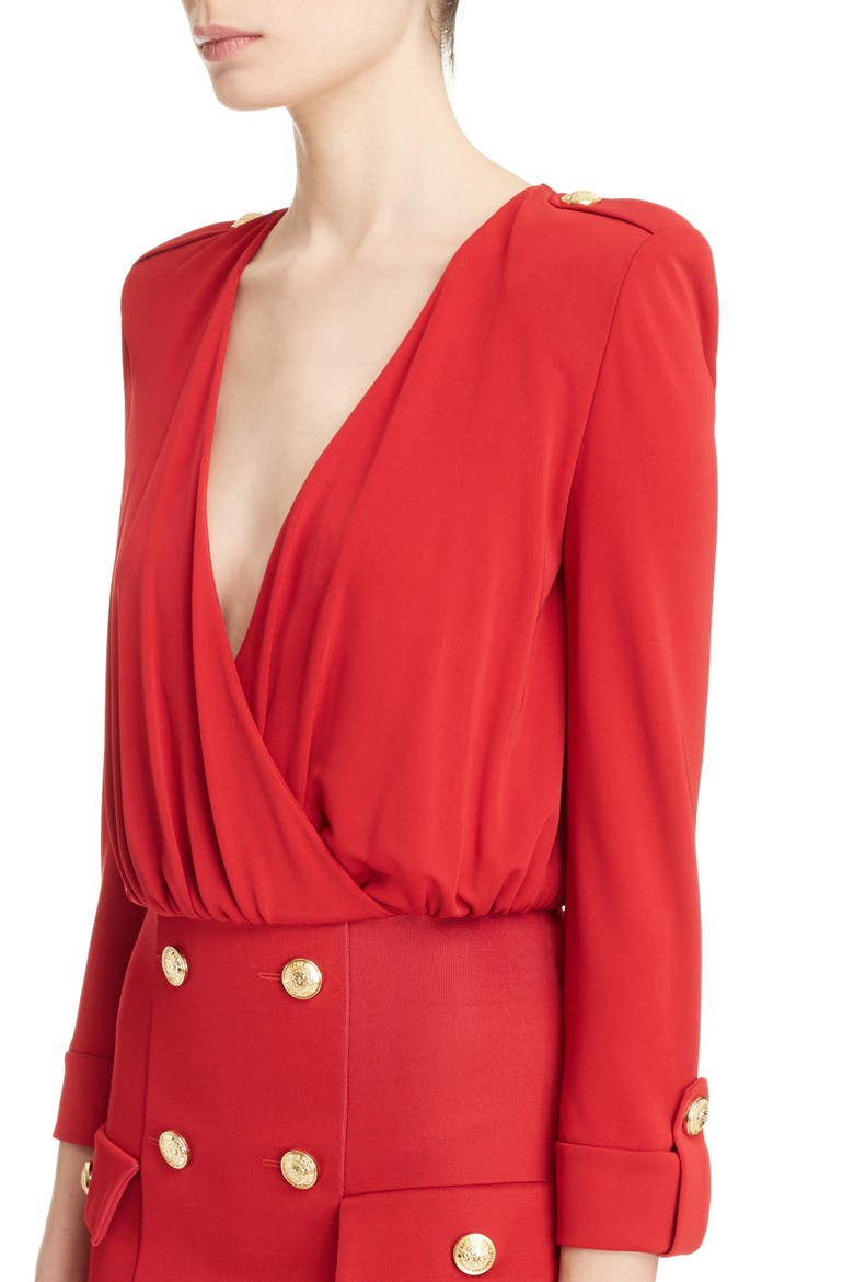 Button Detail Dress, Alternate, color, RED