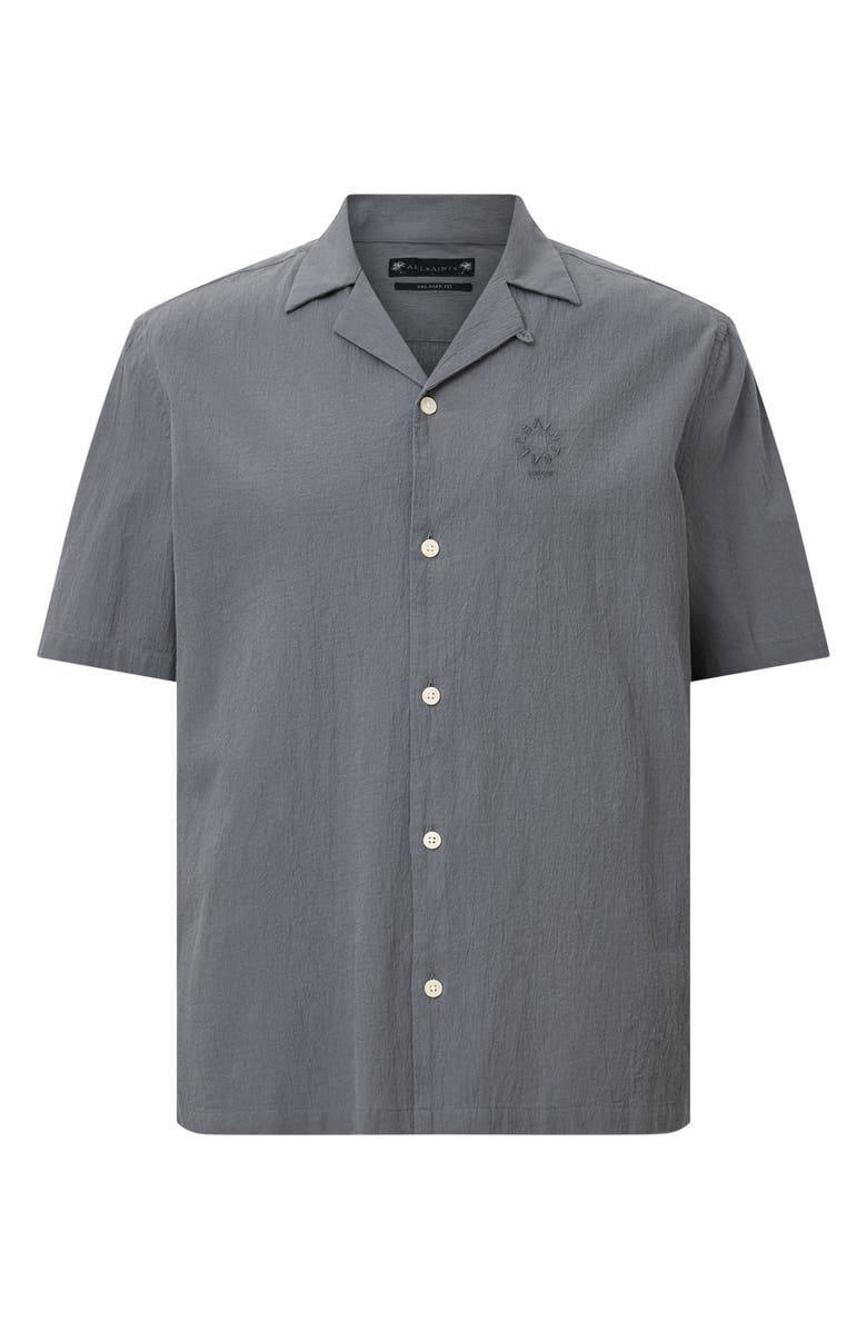 AllSaints Haven Camp Shirt, Alternate, color, Turbulence Blue