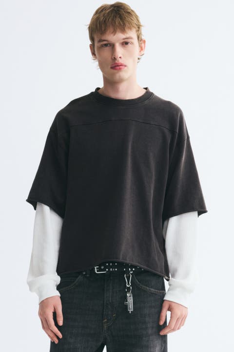 Oversized-Fit Layered Long-Sleeved T-Shirt