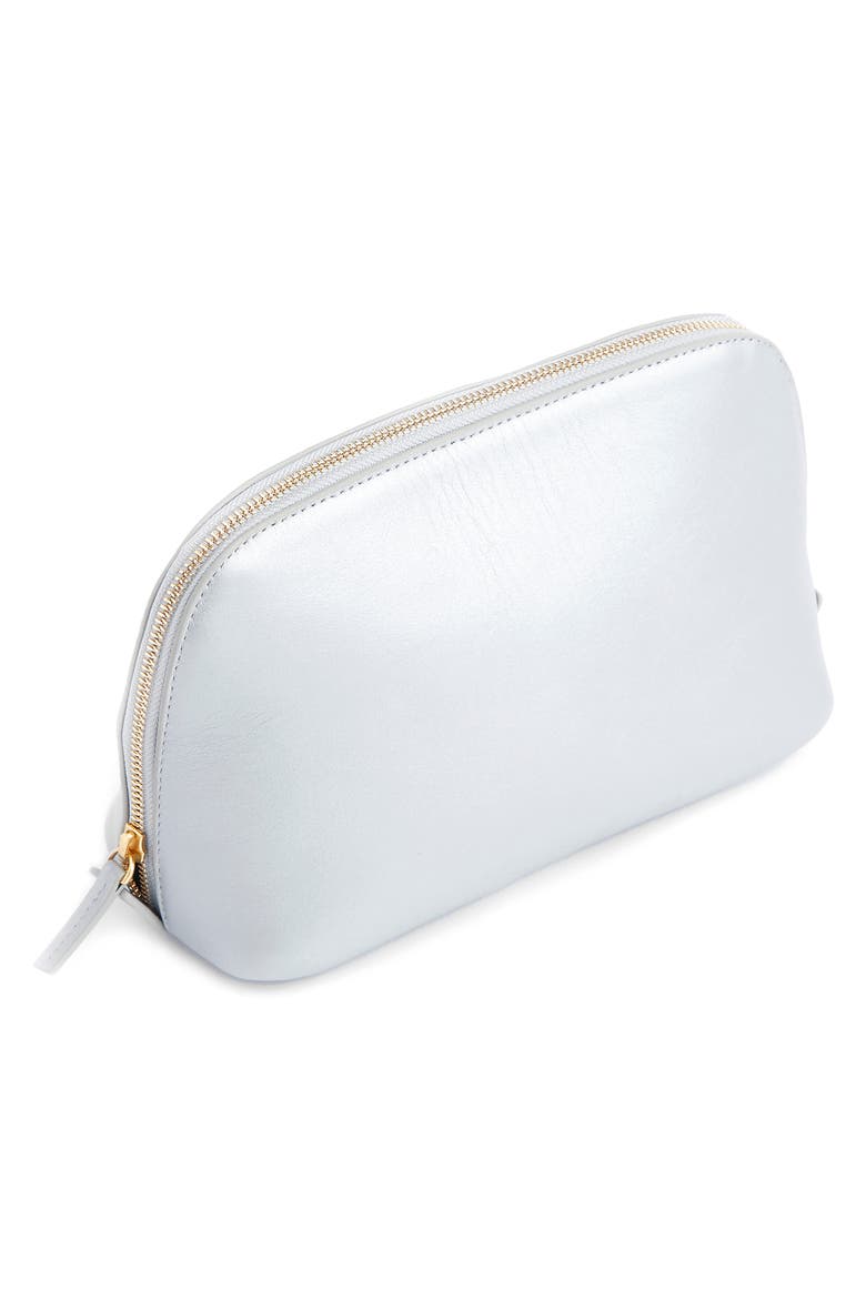 Personalized Cosmetic Bag, Alternate, color, SILVER - SILVER FOIL