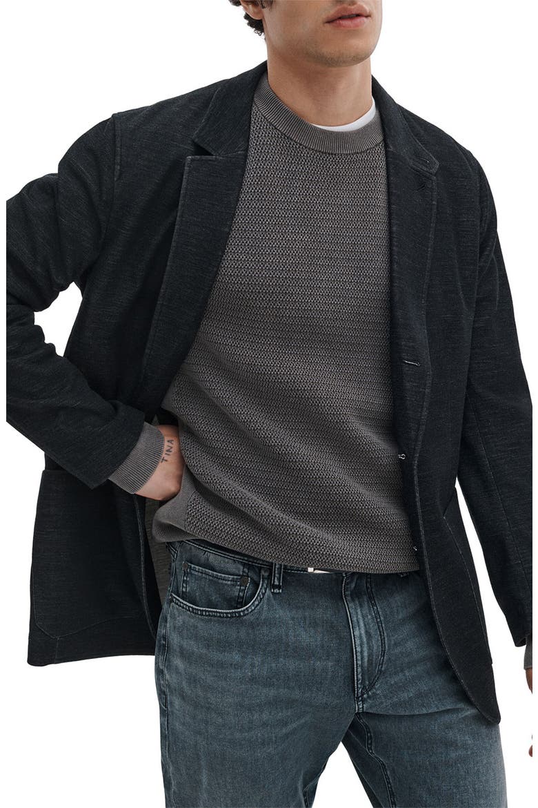 Vincent Cotton Knit Blazer, Main, color, CHARCOAL