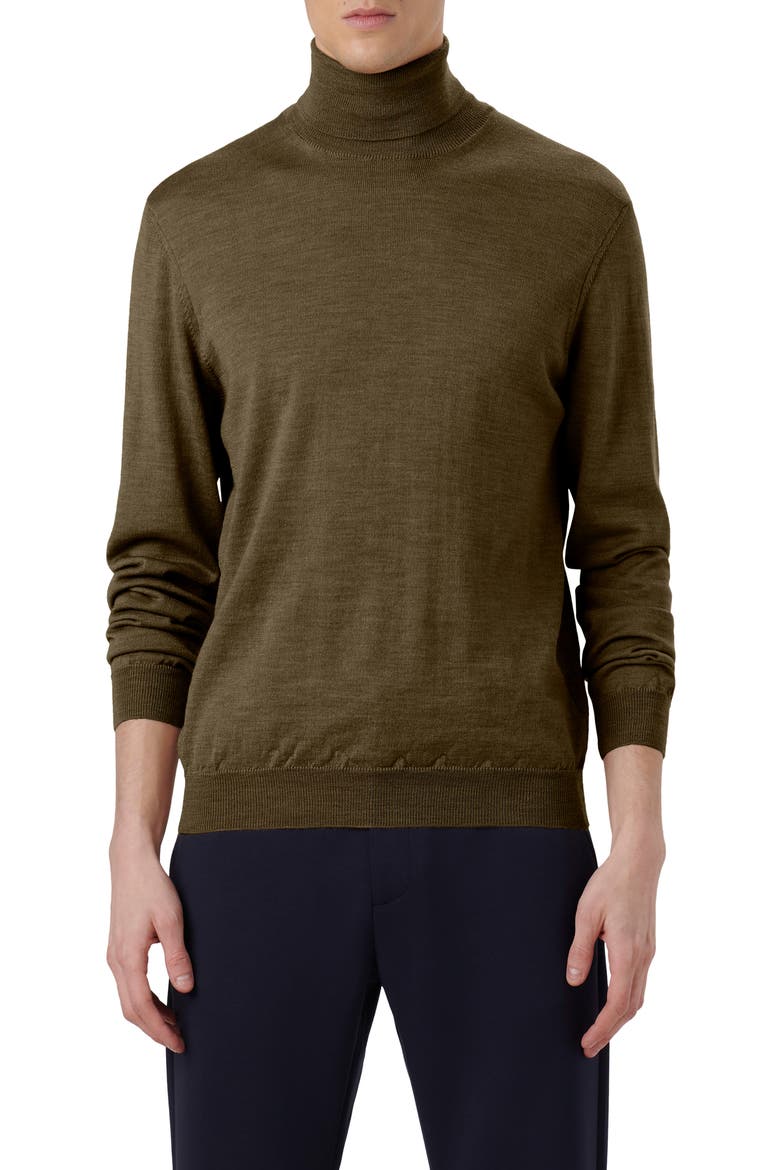 Sawyer Merino Wool Turtleneck Sweater, Main, color, KHAKI
