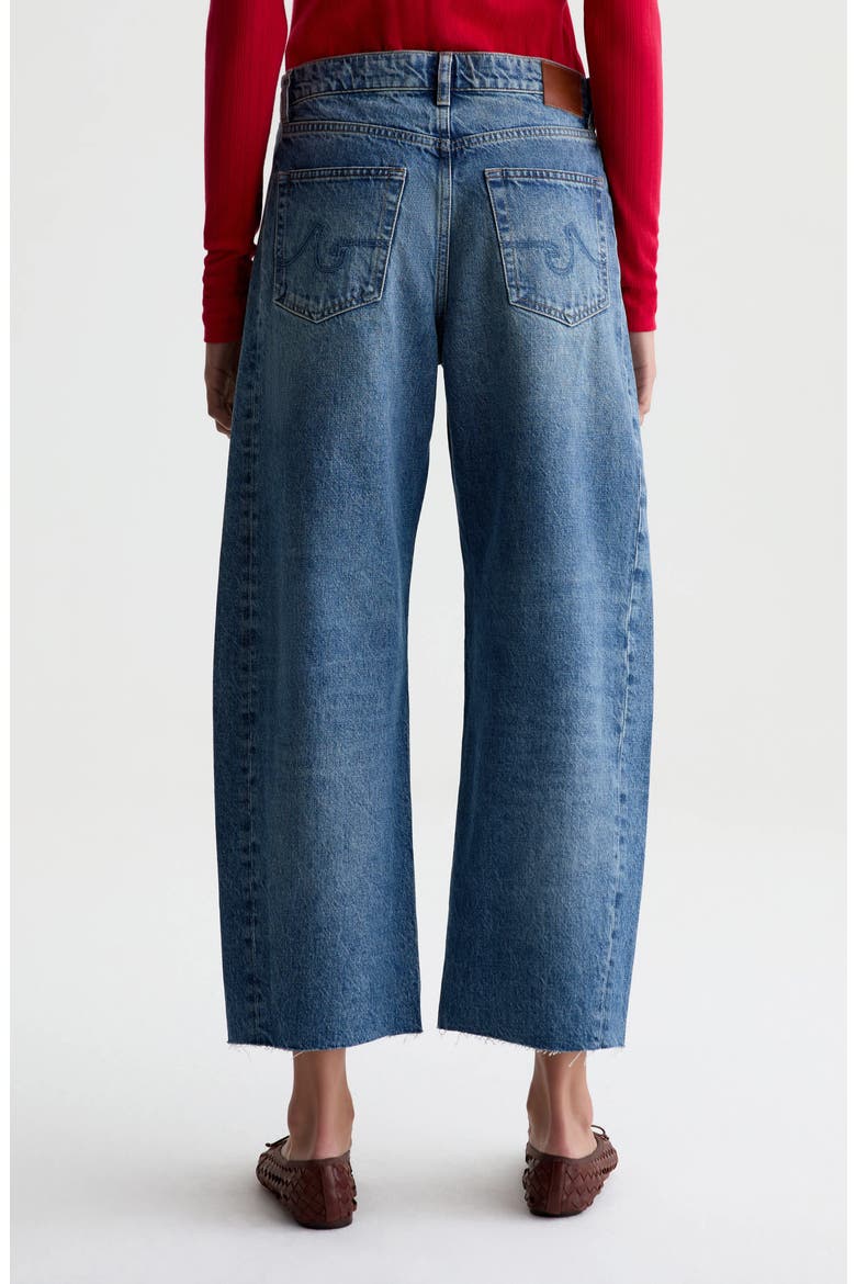 Hattie Raw Hem High Waist Crop Barrel Leg Jeans, Alternate, color, PERFECT PITCH