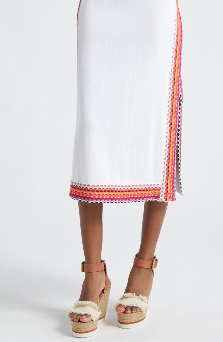 Ramy Brook Zoey Sleeveless Open Stitch Trim Dress, Alternate, color, 