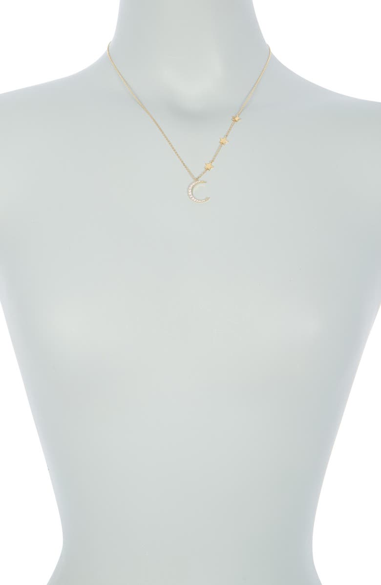 Estella Bartlett Statement CZ Moon & Stars Necklace, Alternate, color,