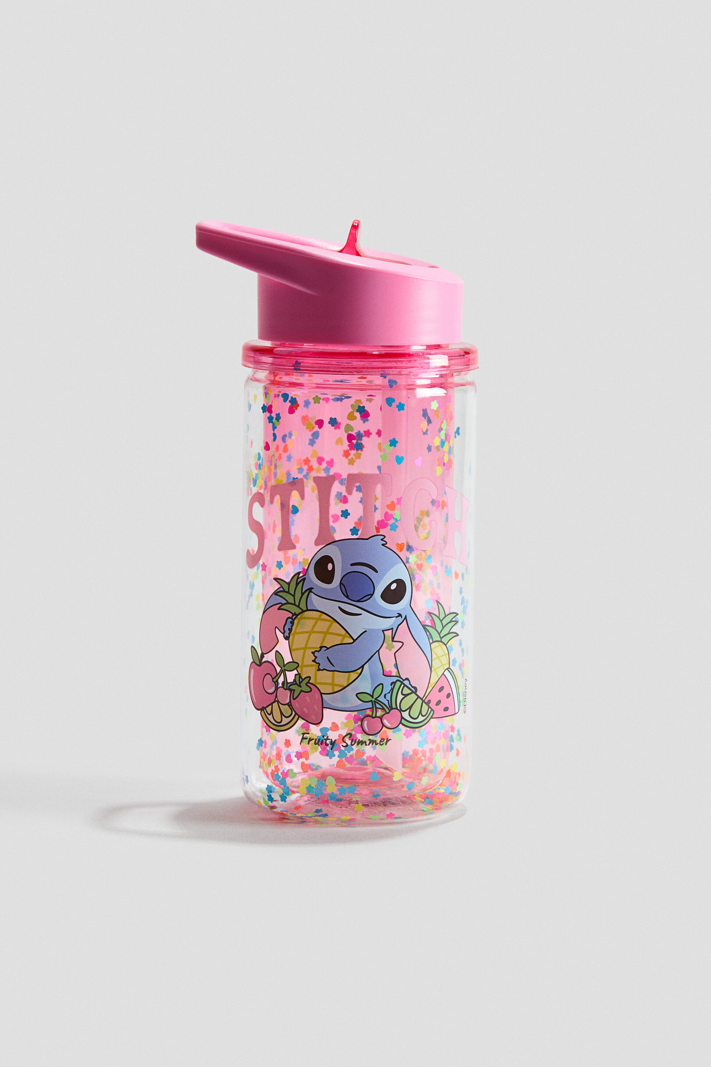 H&M Printed Water Bottle, Main, color, Pink/Lilo & Stitch