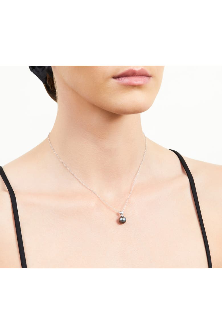 Tahitian South Sea Pearl & Diamond Lev Pendant, Alternate, color, White Gold