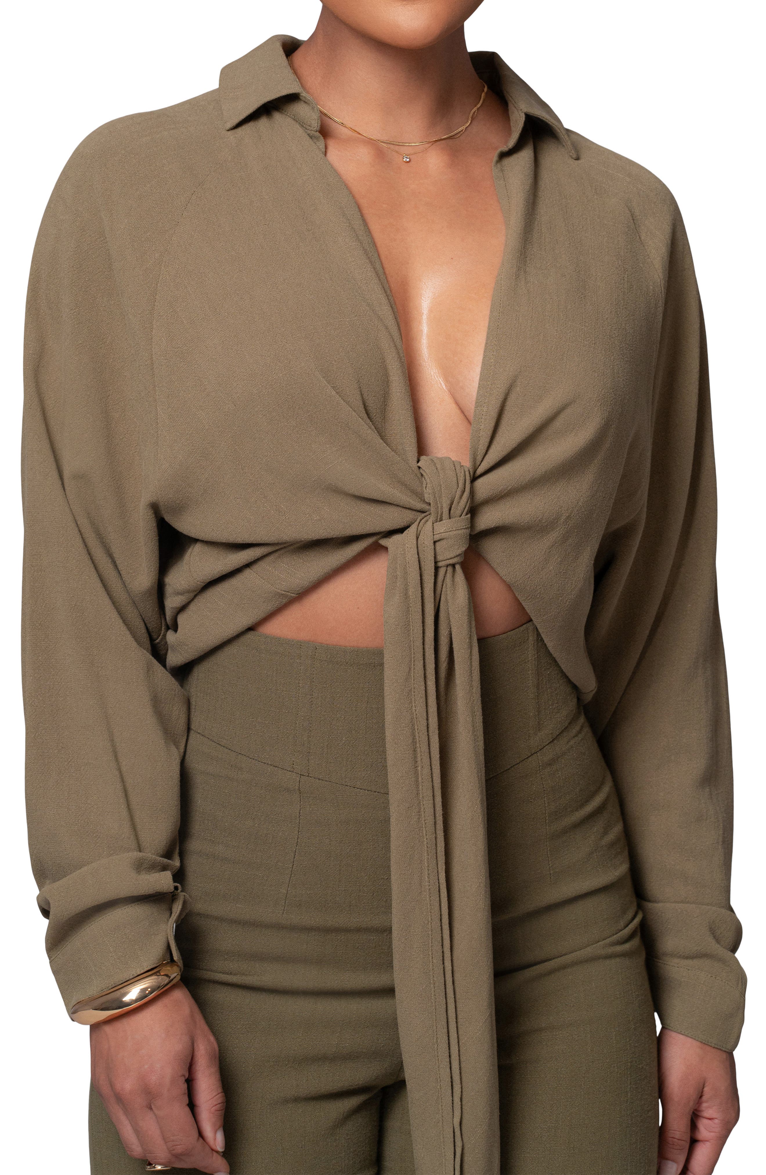 Soho Tie Front Crop Shirt