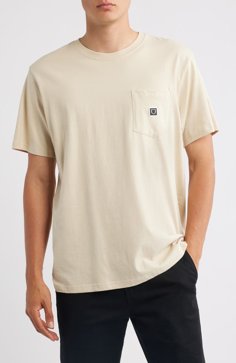 Brixton Beta Shield Pocket T-Shirt, Main, color, Cream
