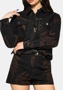 Disturbia Ruin Fern Distressed Denim Jacket