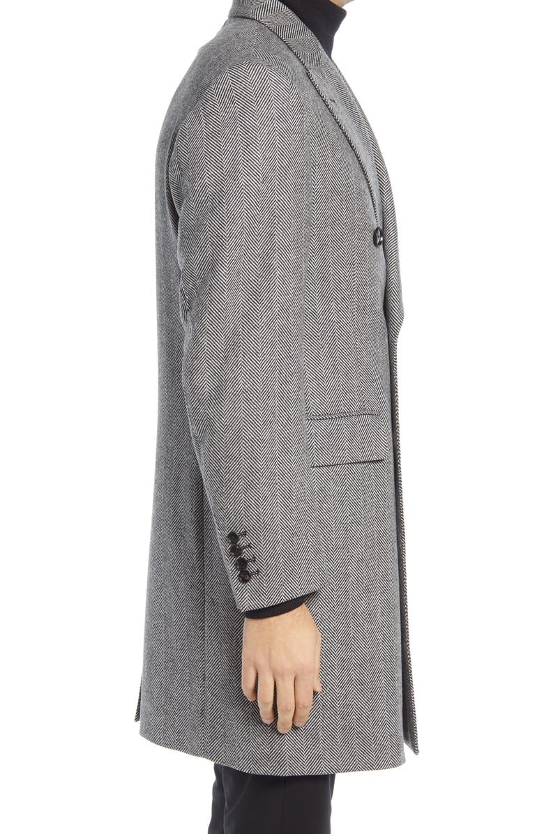 Cardinal of Canada Sheppard Herringbone Wool Double Breasted Overcoat, Alternate, color, 