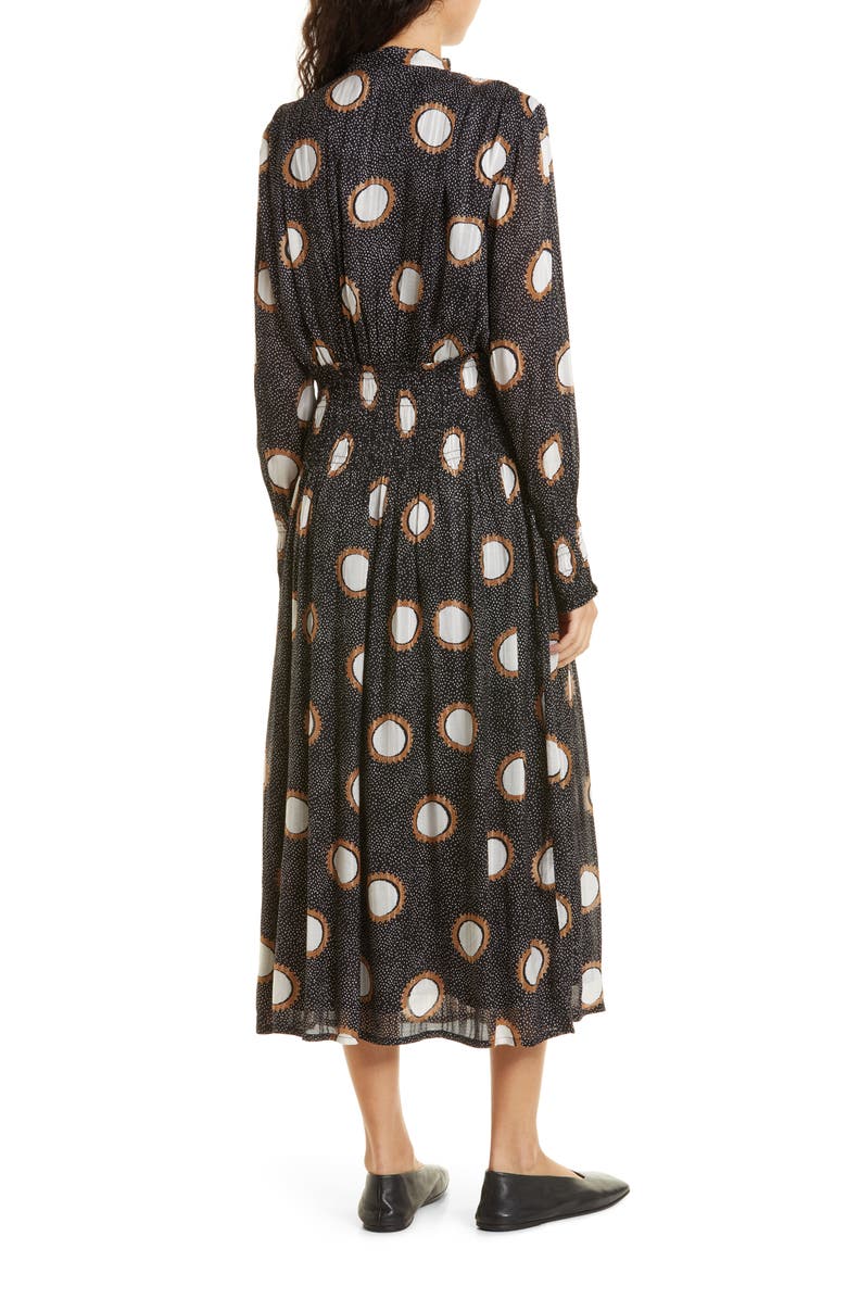 Masai Copenhagen Nomina Smocked Waist Long Sleeve Midi Dress, Alternate, color, 