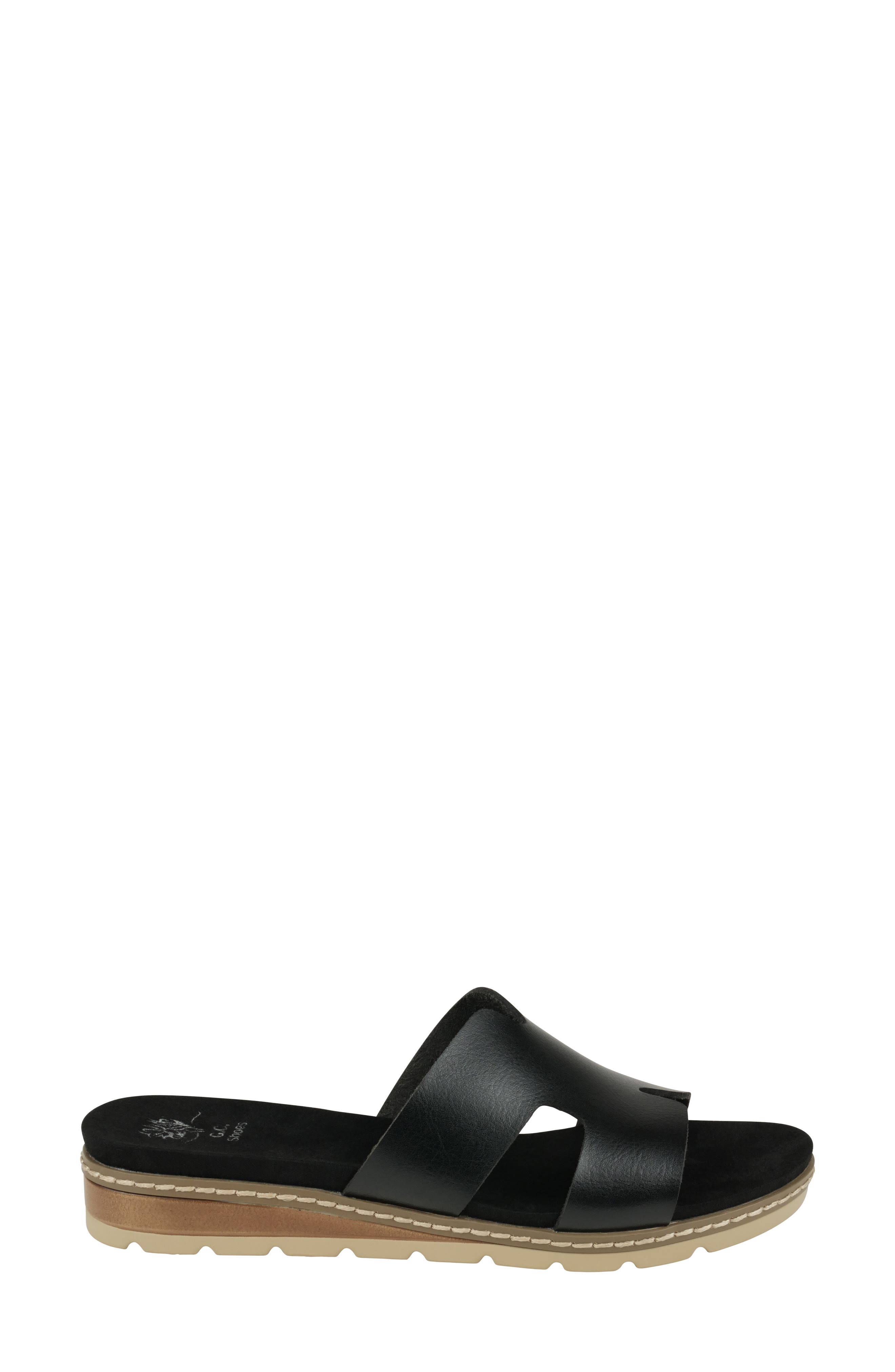 GOOD CHOICE NEW YORK Nellie Cutout Wedge Slide Sandal, Alternate, color, Black