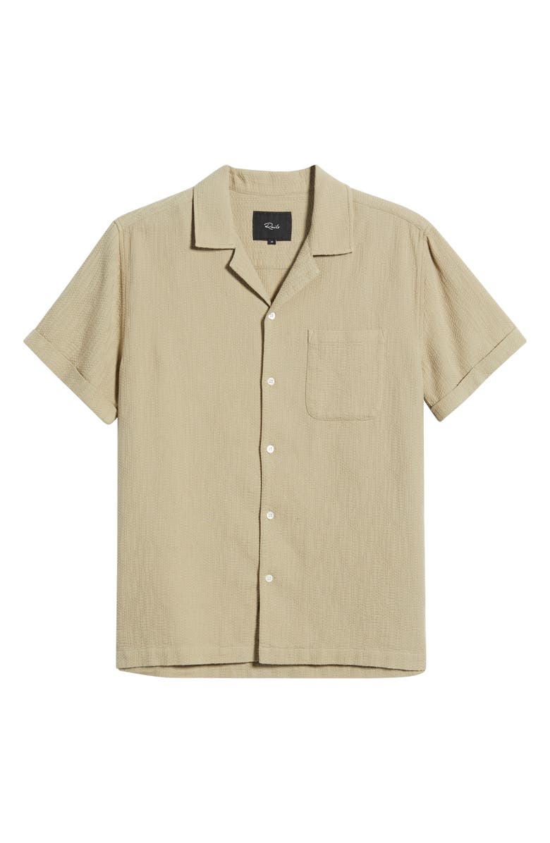Rails Haney Textured Short Sleeve Cotton Button-Up Shirt, Alternate, color, Kelp