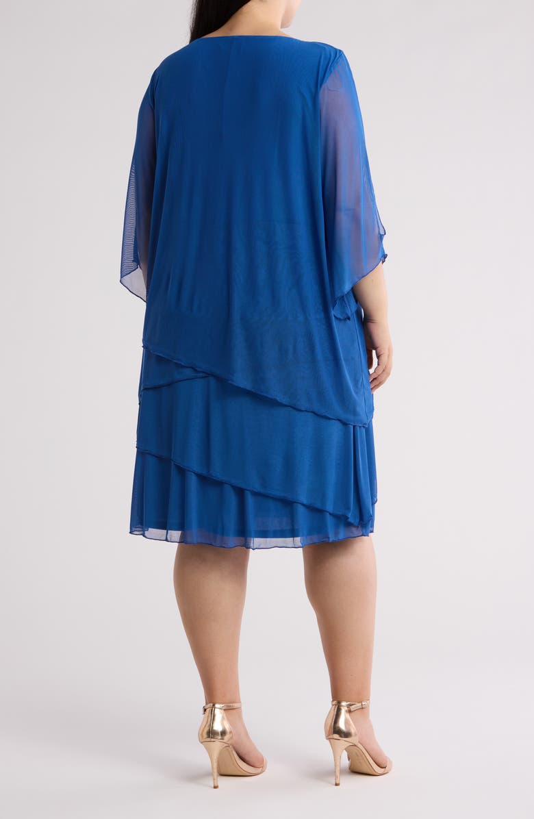 Marina Split Neck Cocktail Dress, Alternate, color, 