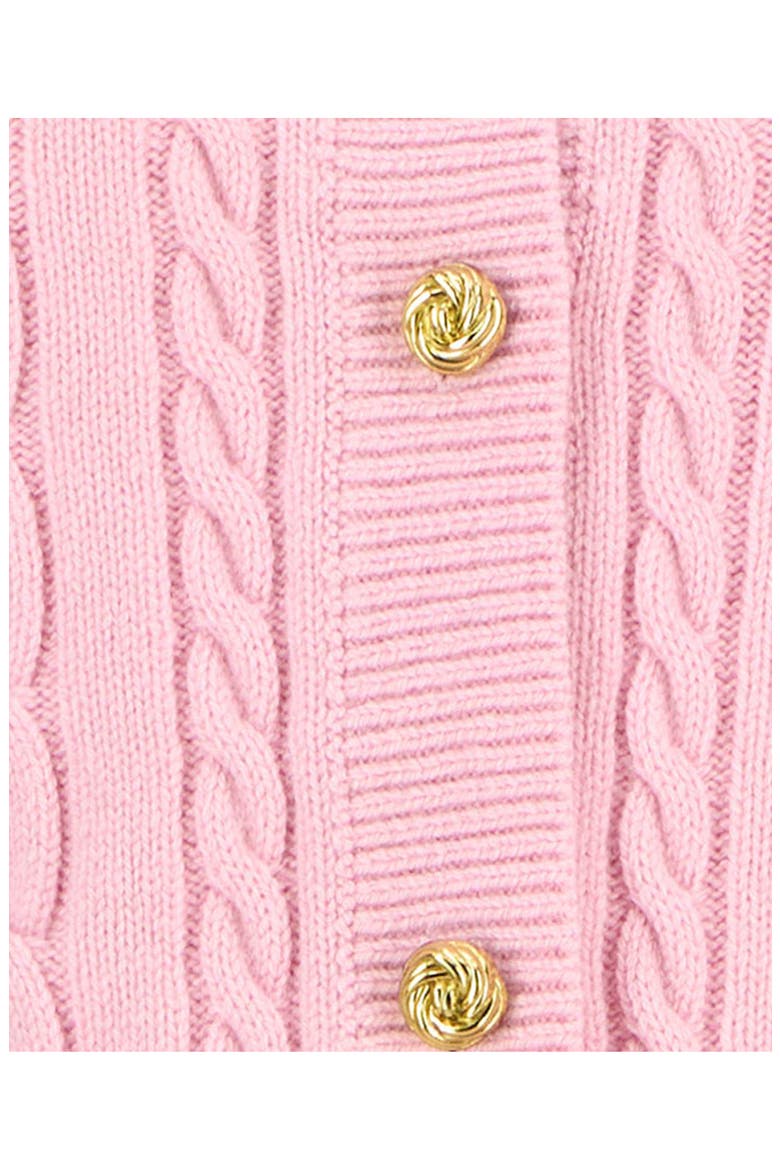 Elina Cable Stitch Wool & Cashmere Cardigan, Alternate, color, CHERRY BLOSSOM