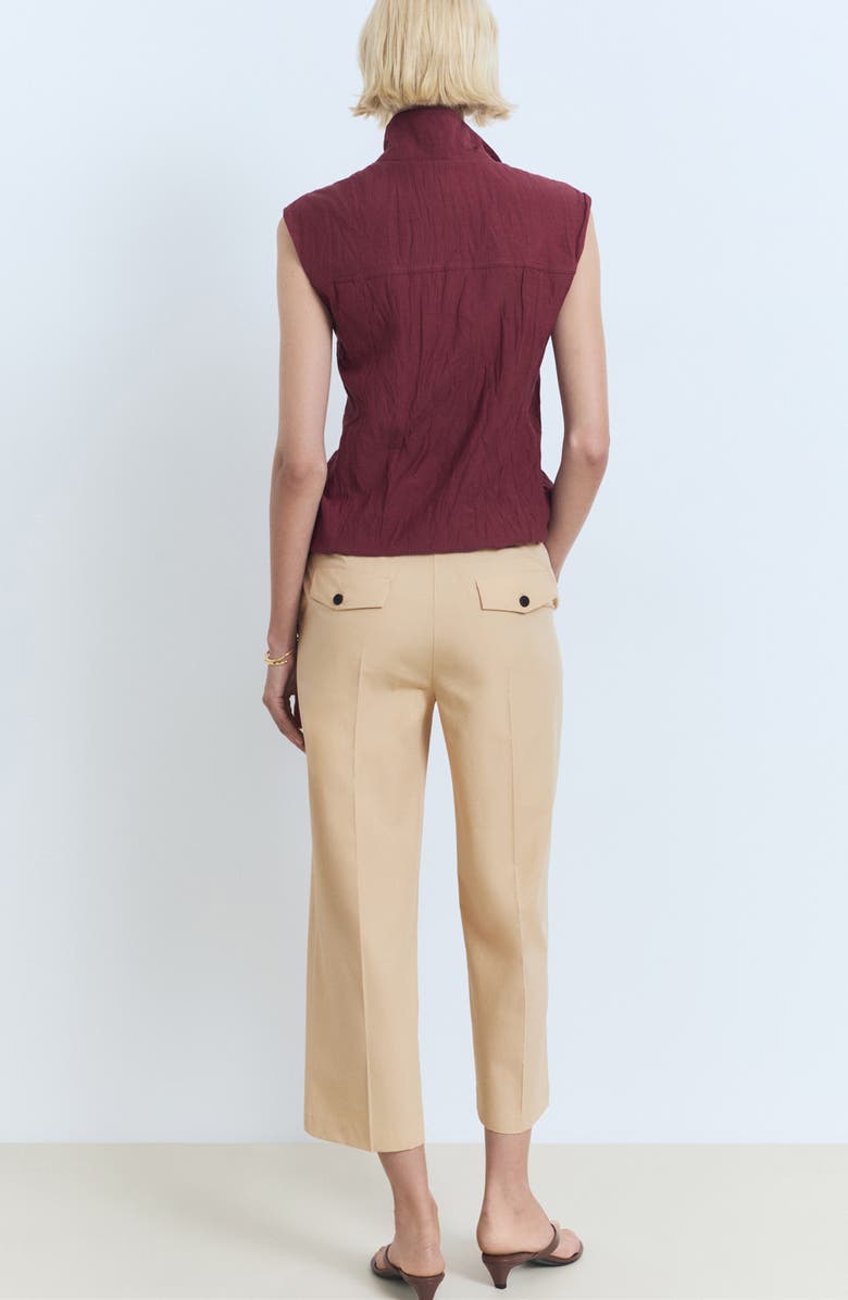 MANGO Straight Leg Crop Pants, Alternate, color, Medium Brown