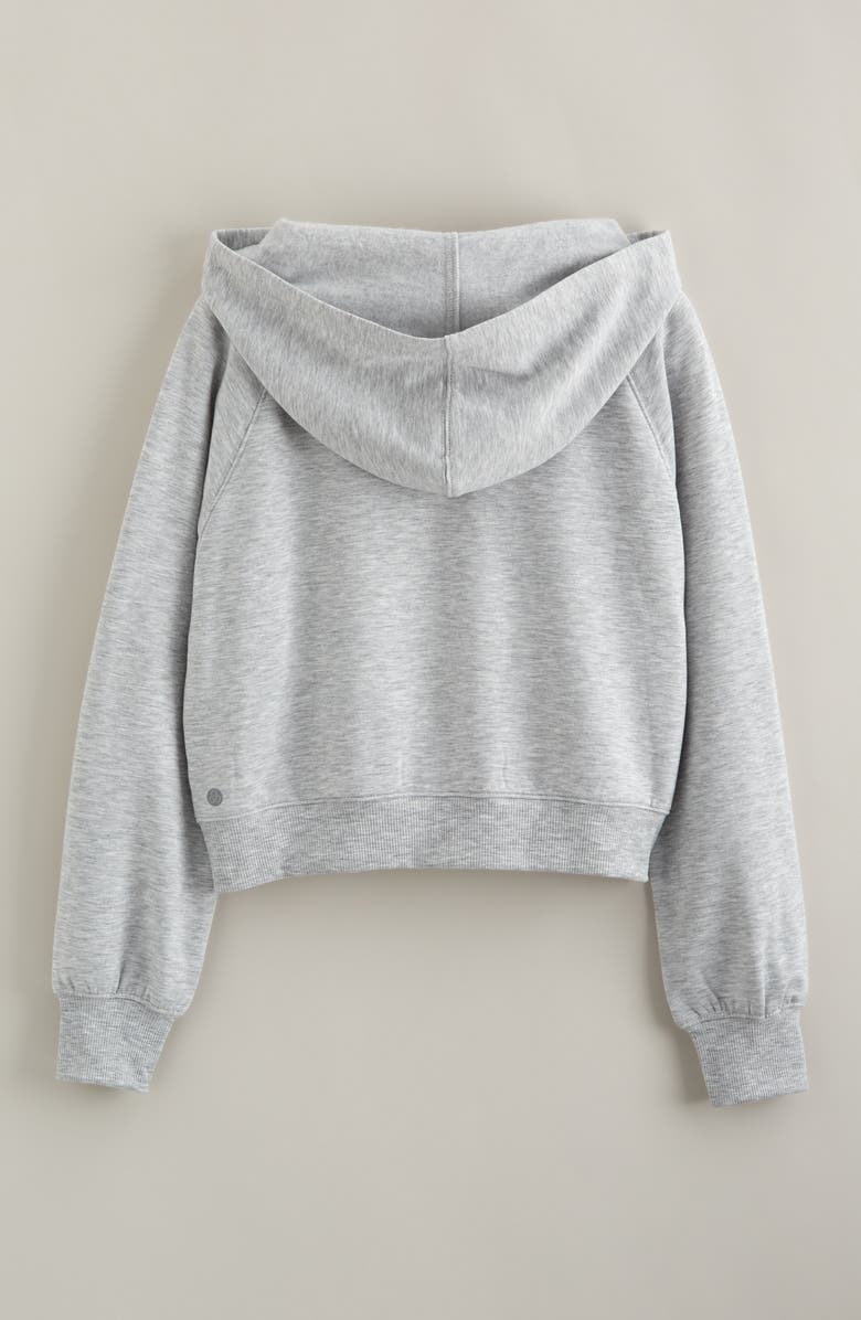 Zella Girl Kids' Aspire Fleece Zip-Up Hoodie, Alternate, color, Grey Light Heather