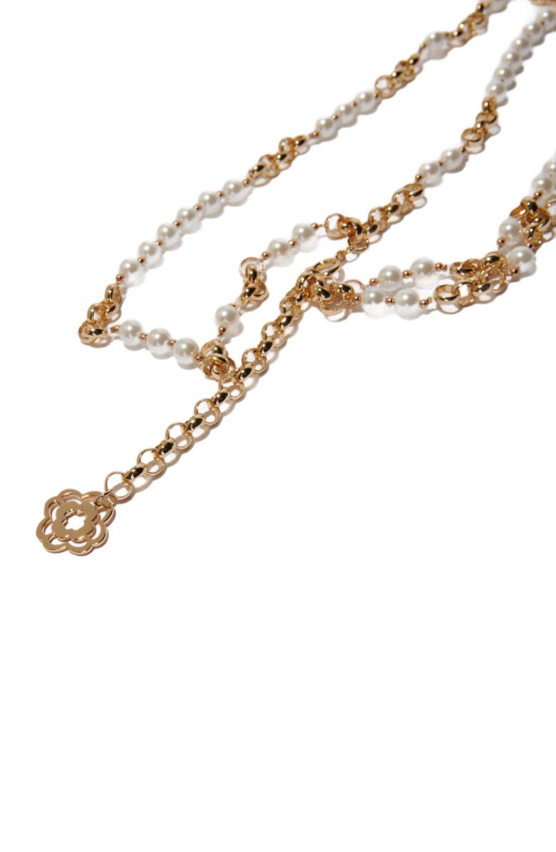 maje Mixed bead and metal belt, Alternate, color, 