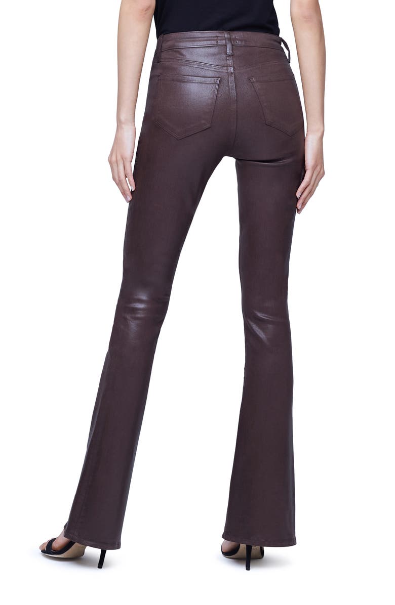 L'AGENCE Beatrix Coated Slit Leg Bootcut Jeans, Alternate, color,