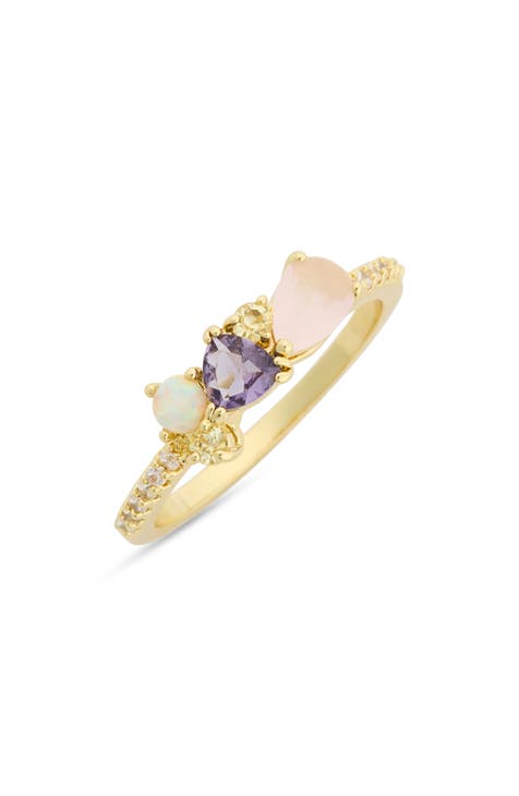 Opal Cluster Band Ring