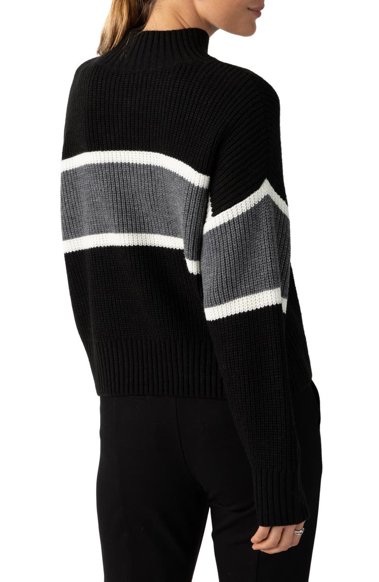 Sanctuary Mock Neck Stripe Sweater, Alternate, color, 