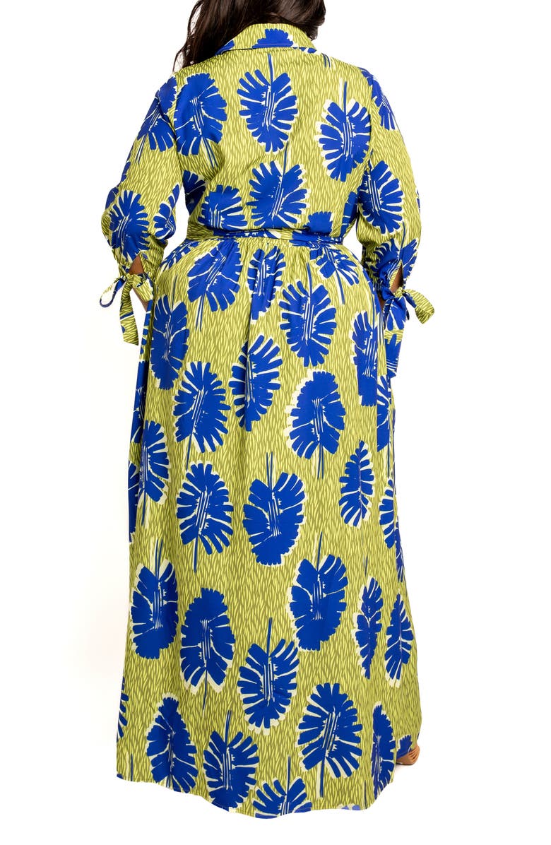 BUXOM COUTURE Mixed Print Maxi Shirtdress, Alternate, color,