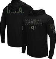 COLOSSEUM Men's Colosseum Black Kansas Jayhawks OHT Military Appreciation Hoodie Long Sleeve T-Shirt