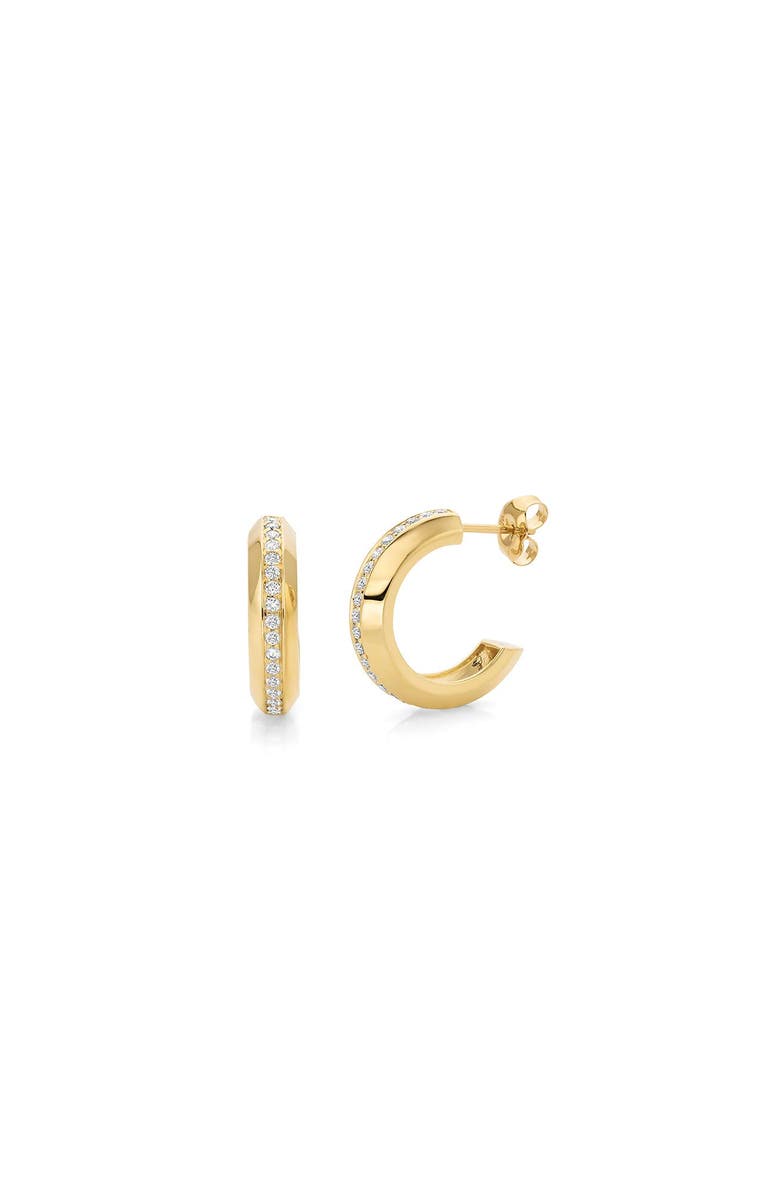 Michael M Large Pavé Orb Hoop Earrings, Main, color, Yellow Gold