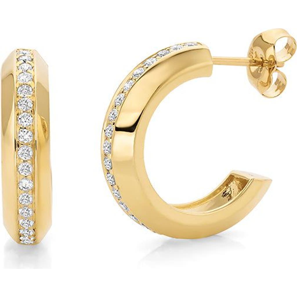 Michael M Large Pavé Orb Hoop Earrings in Yellow Gold at Nordstrom