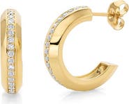 Michael M Large Pavé Orb Hoop Earrings