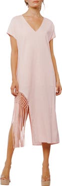 CIEBON Mikella Macramé Fringe Hem Midi Dress