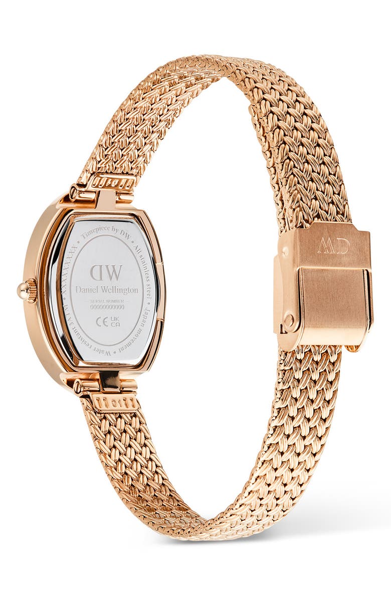 Daniel Wellington Juliette Braided Mesh Strap Watch, 20mm x 26mm, Alternate, color, Rose Gold