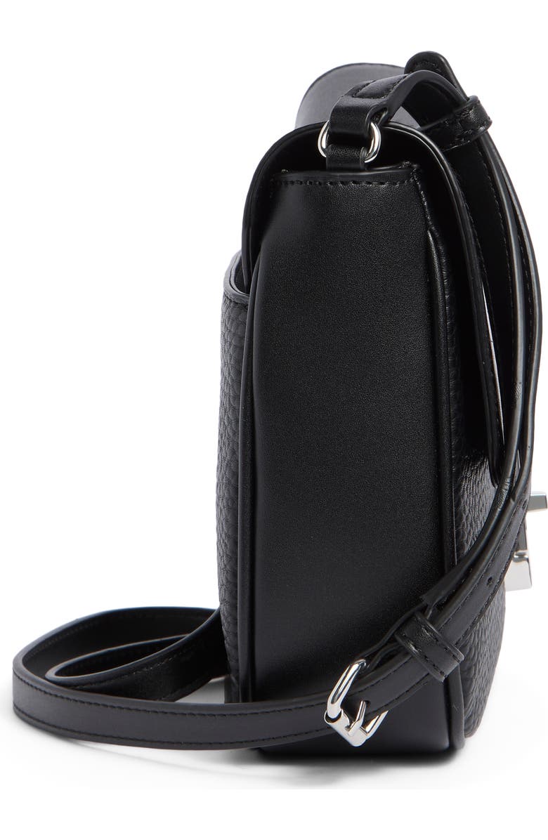 Calvin Klein Liliana Faux Leather Crossbody Bag, Alternate, color, Black/ Silver
