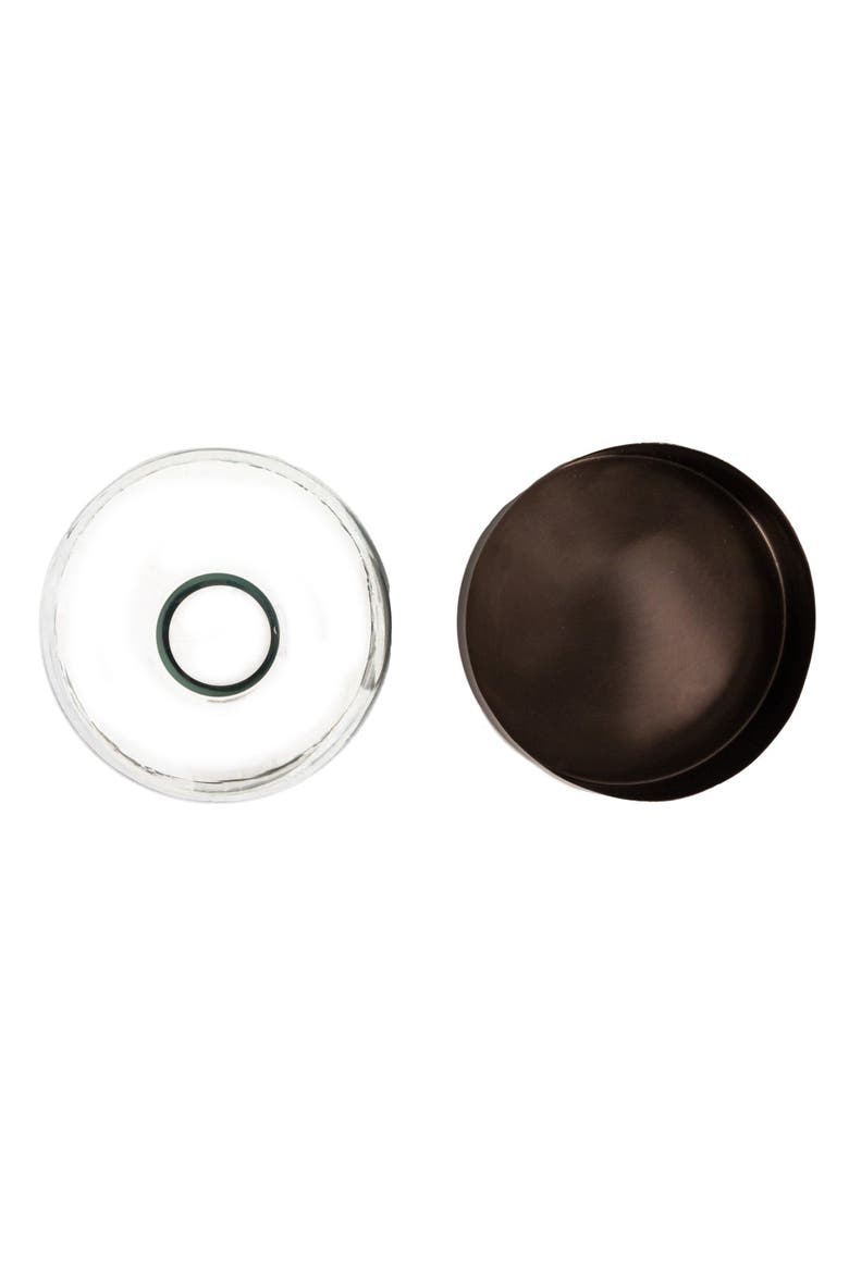 Sophisticated Glass Cloche with Metal Tray, Clear and Black Nickel, Alternate, color, Black