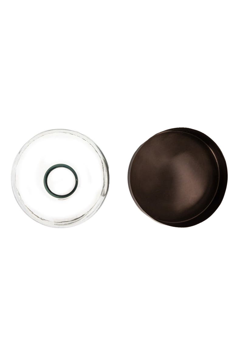 Storied Home Sophisticated Glass Cloche with Metal Tray, Clear and Black Nickel, Alternate, color, 