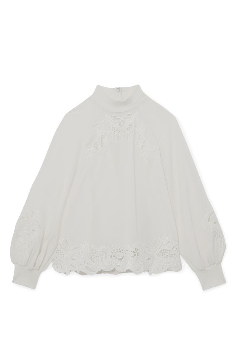 Reiss Rae Broderie Anglaise Top, Alternate, color, Cream