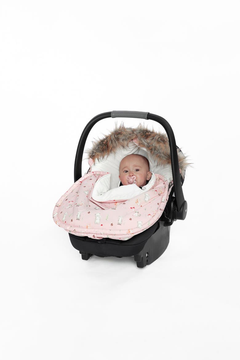 Animal Bunting Bag Velour Lined Car Seat and Stroller, Alternate, color, Pink Animal Print