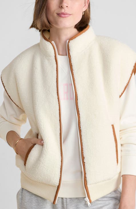 Cream fleece jacket womens hotsell