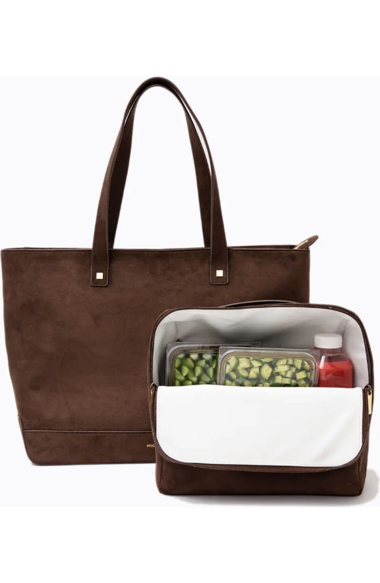Modern Picnic THE BROWN SUEDE TOTE, Alternate, color, Brown Suede