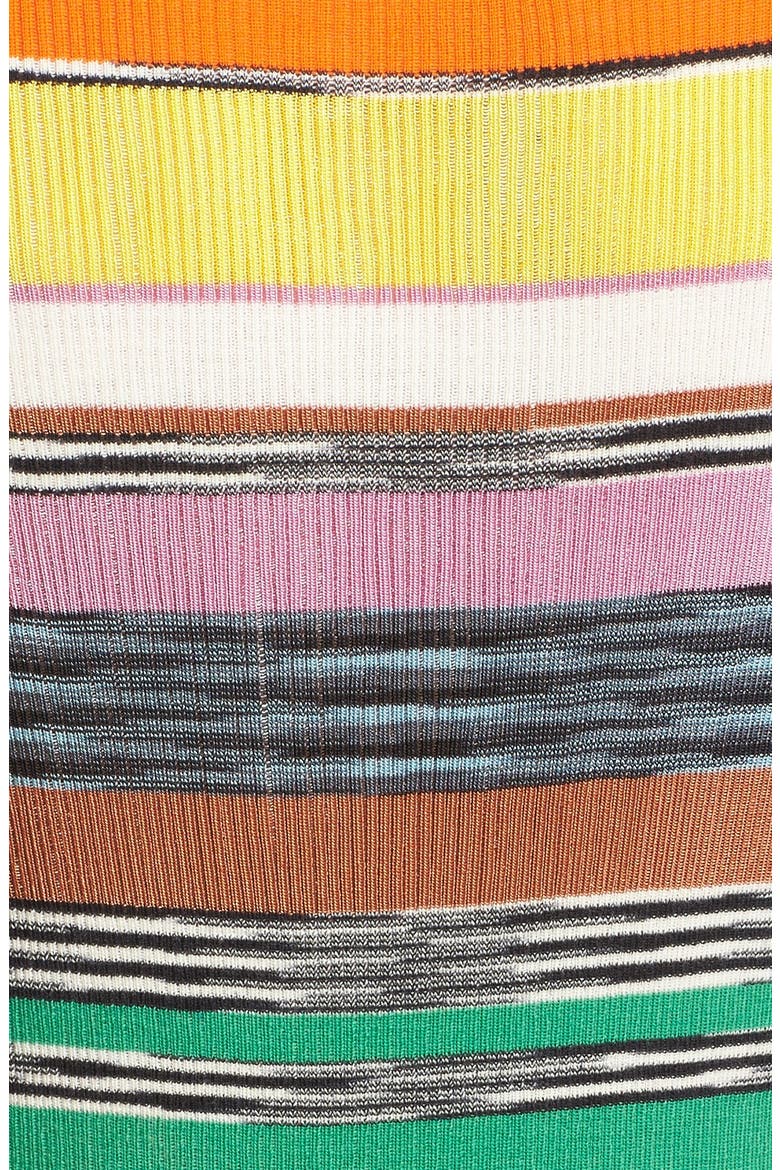 Stripe Rib Knit Sheath Dress, Alternate, color, WHITE/ BEIGE/ MULTI