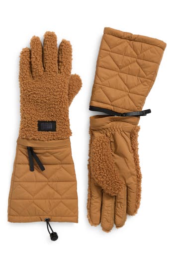 Ugg ® Fluff Faux Fur Modular Gloves In Brown