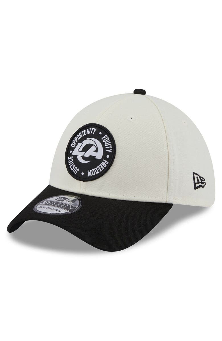New Era Men's New Era Cream/Black Los Angeles Rams 2022 Inspire Change  39THIRTY Flex Hat, Main, color, 