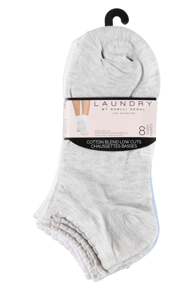 8-Pack Assorted Low Cut Socks, Alternate, color, SKYWAY/ WHITE/ LIGHT HEATHER