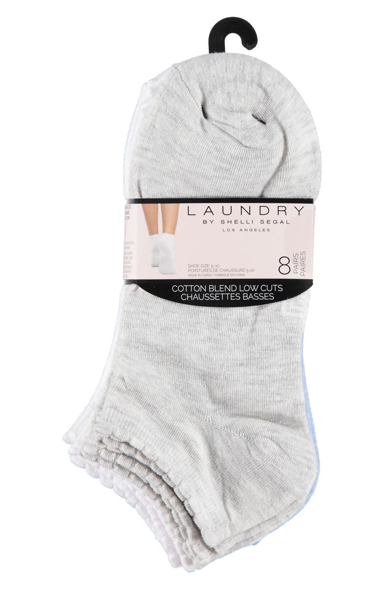 Laundry by Shelli Segal 8-Pack Assorted Low Cut Socks, Alternate, color, Skyway/ White/ Light Heather
