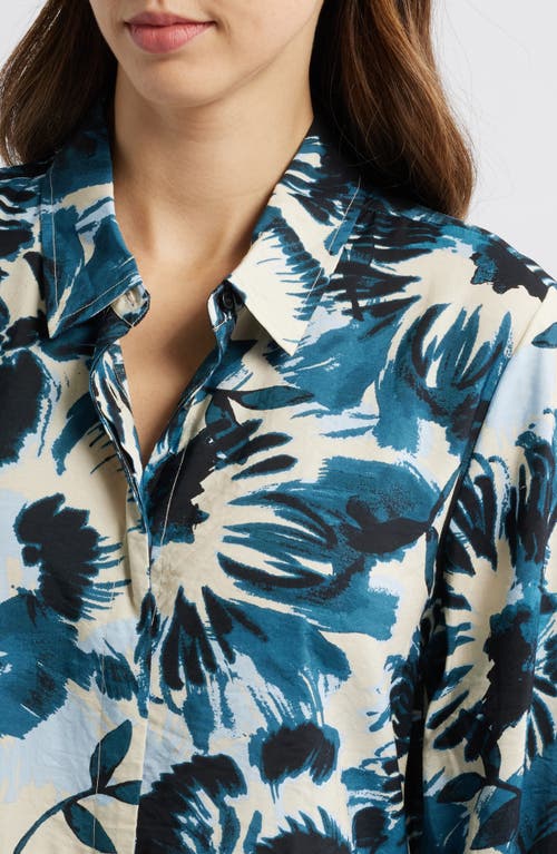 Masai Copenhagen Nadia Long Sleeve Button Front Dress In Reflect Pond
