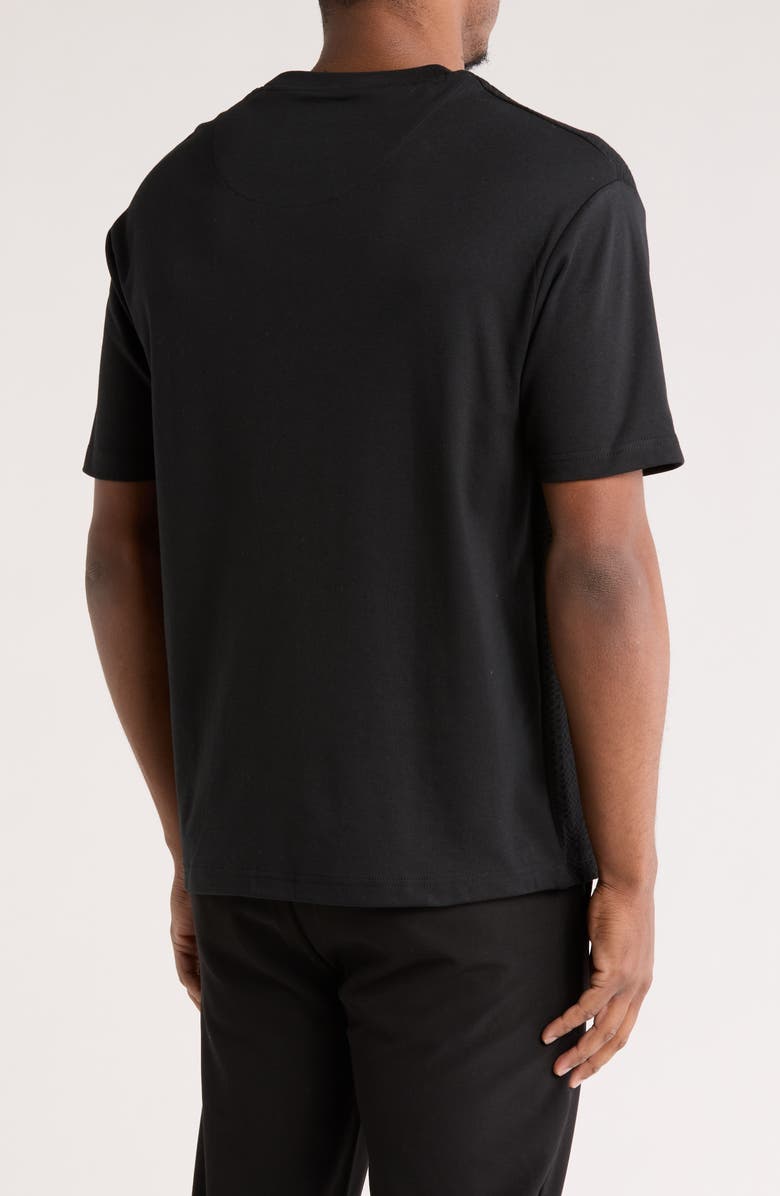 DENIM AND FLOWER Relaxed Fit Textured T-Shirt, Alternate, color, Black