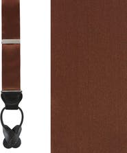 Trafalgar Dutton Solid Color Silk Button End Suspenders
