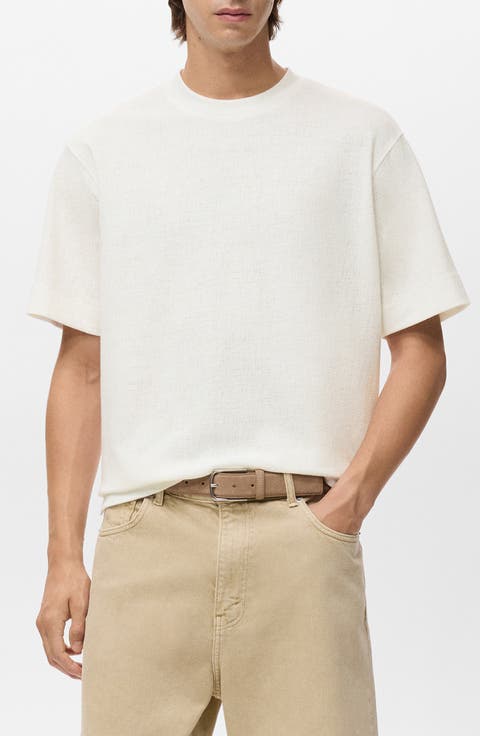 Textured Cotton Blend T-Shirt